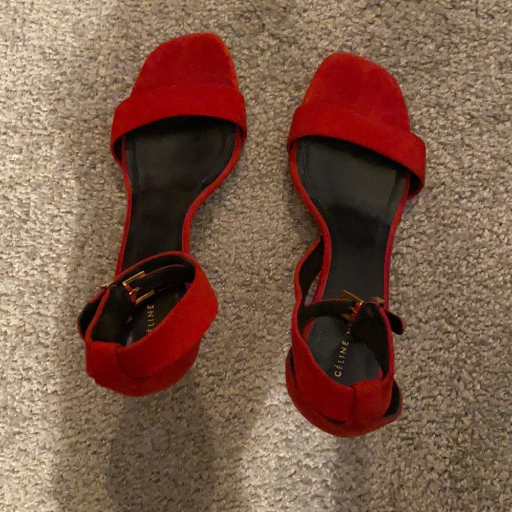 Celine red strappy heel sandal - size 37